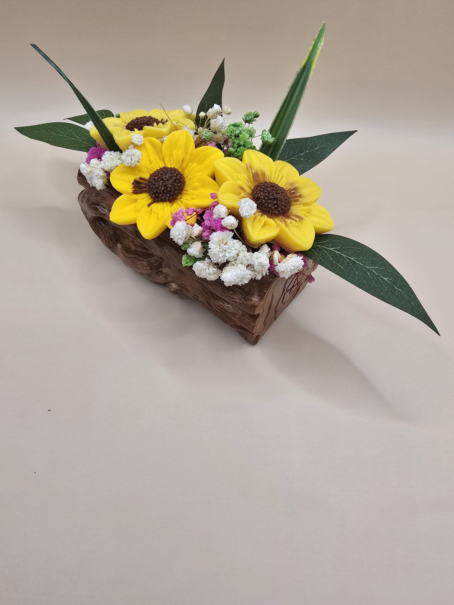 Tronco Artesanal con Flores | Resina y Wax Melts