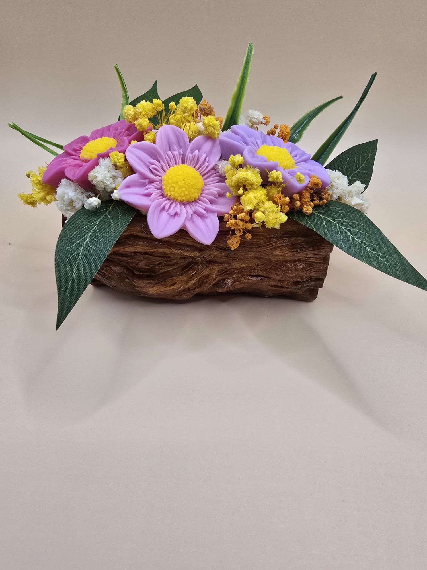 Tronco de Resina con Flores de Wax Melts · Aroma Jazmín