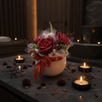 Centro floral wax melts flor de diosa - escenario spa oscuro